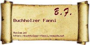 Buchholzer Fanni névjegykártya